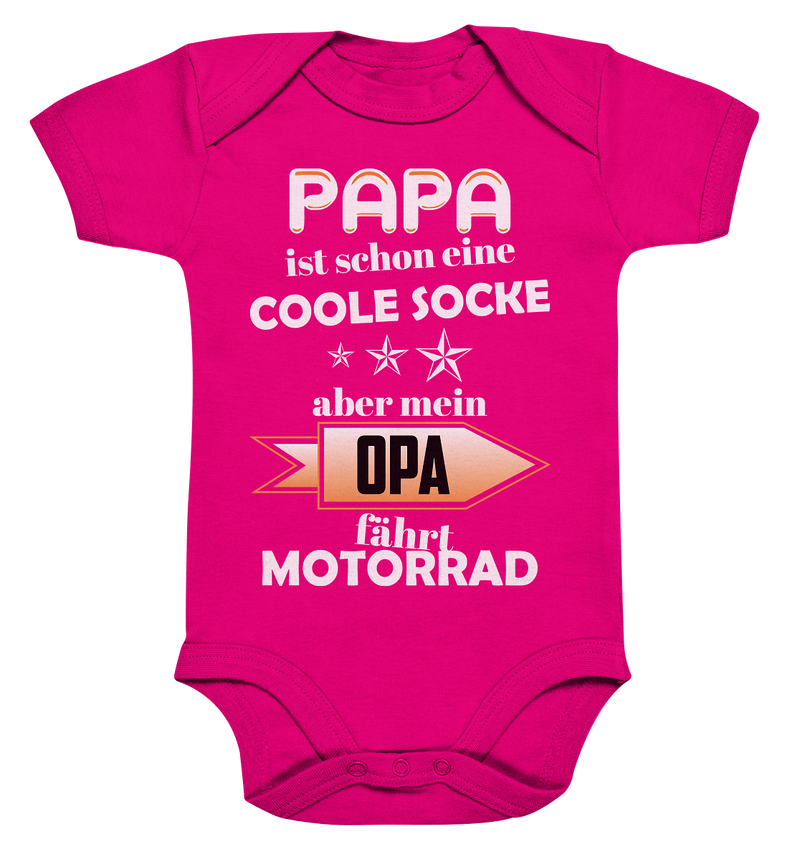 Papa ist schon eine coole Socke, aber Opa fährt Motorrad - Organic Baby Bodysuite