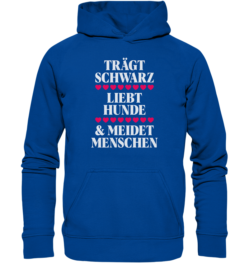 Trägt schwarz, liebt Hunde - Basic Unisex Hoodie