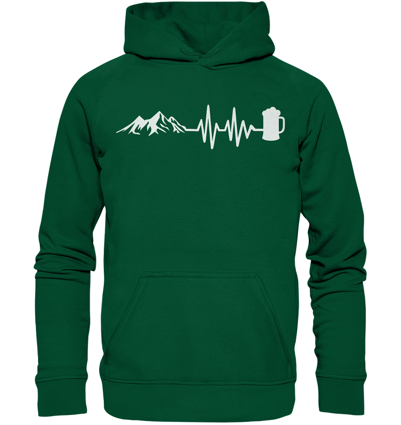 Berge Herzschlag Bier - Basic Unisex Hoodie