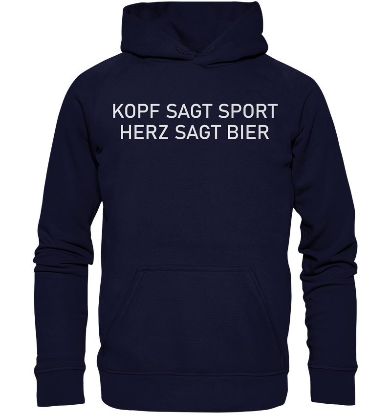 Kopf sagt Sport, Herz sagt Bier - Basic Unisex Hoodie