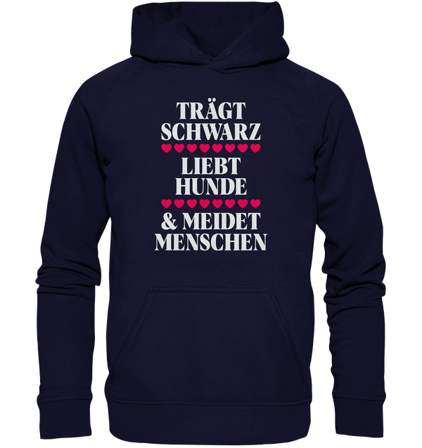 Trägt schwarz, liebt Hunde - Basic Unisex Hoodie