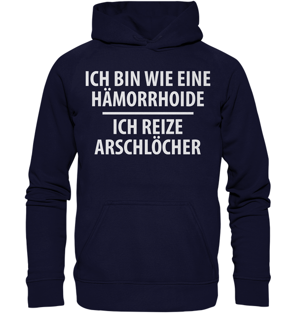 Ich bin wie eine Hämorride, ich reize Arschlöcher. - Basic Unisex Hoodie