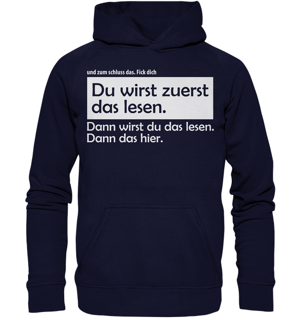 Du wirst zuerst das lesen - Basic Unisex Hoodie