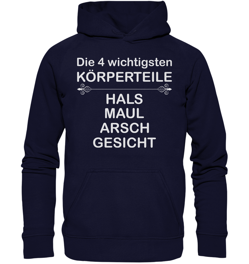 Die 4 wichtigsten Körperteile - Basic Unisex Hoodie