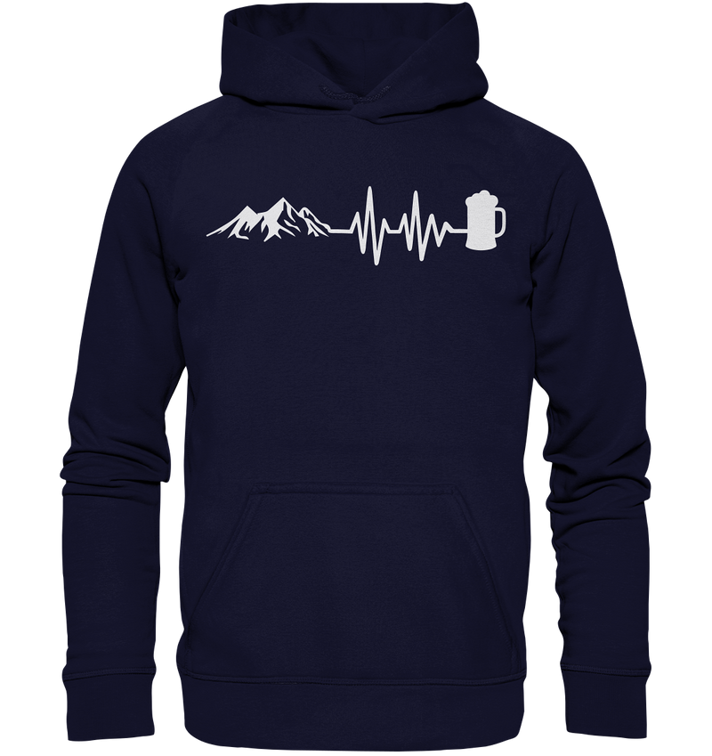 Berge Herzschlag Bier - Basic Unisex Hoodie