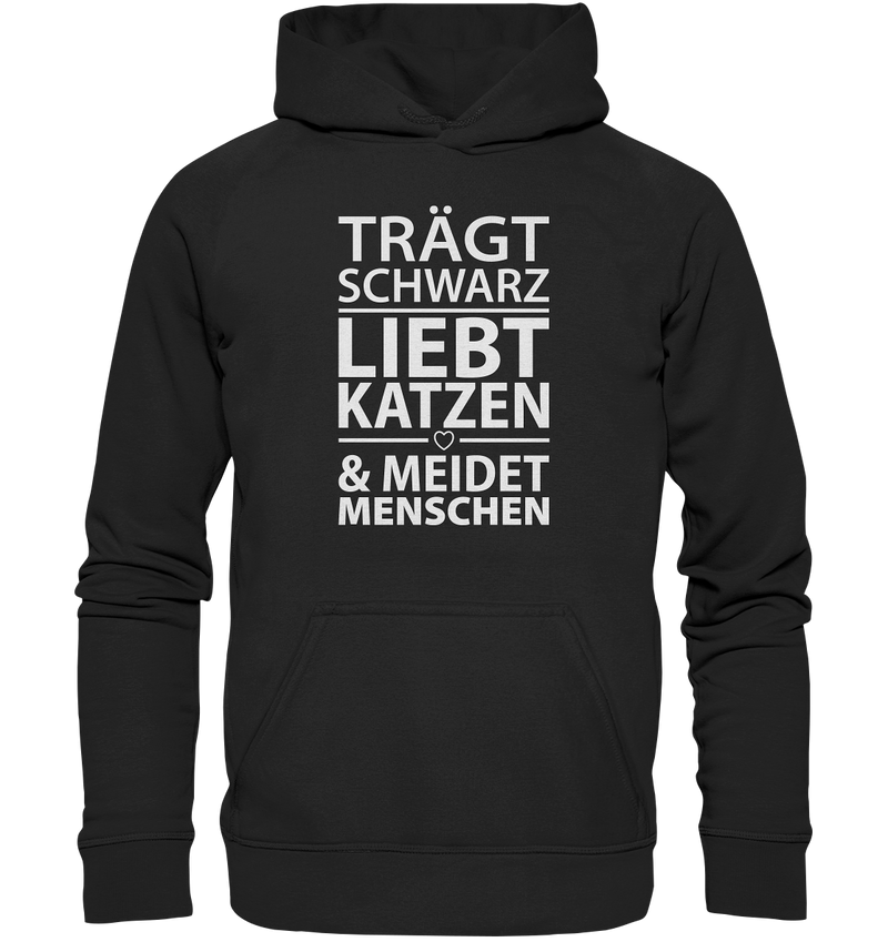 Trägt schwarz, liebt Katzen - Basic Unisex Hoodie