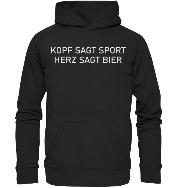 Kopf sagt Sport, Herz sagt Bier - Basic Unisex Hoodie