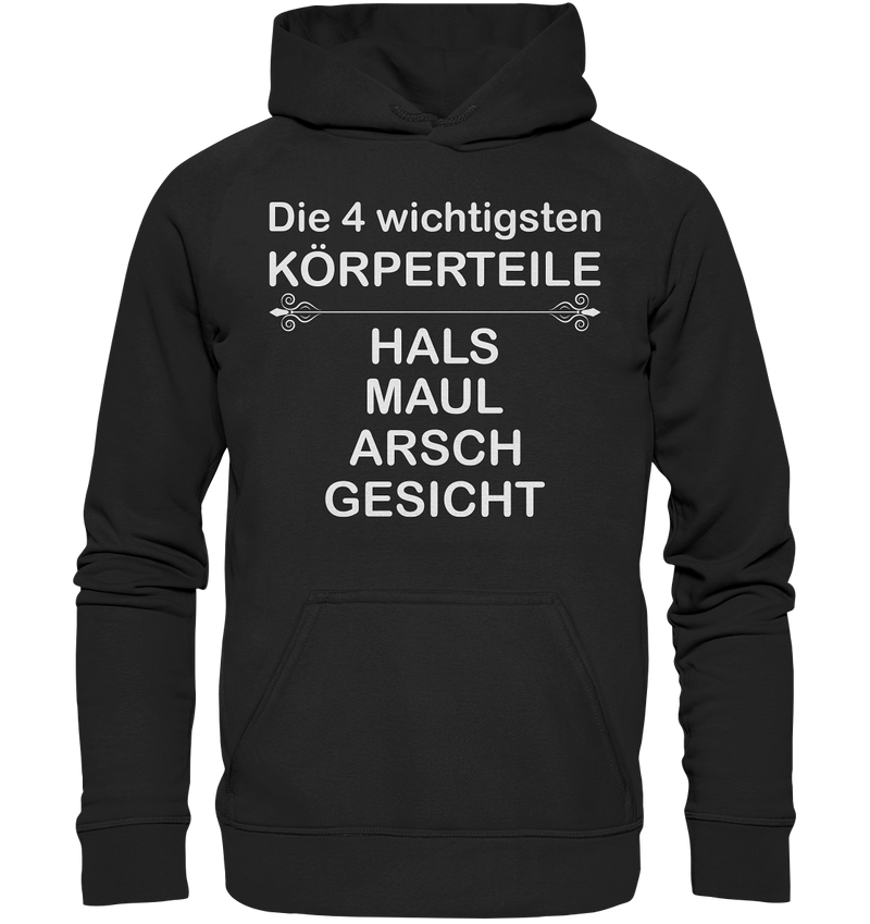 Die 4 wichtigsten Körperteile - Basic Unisex Hoodie