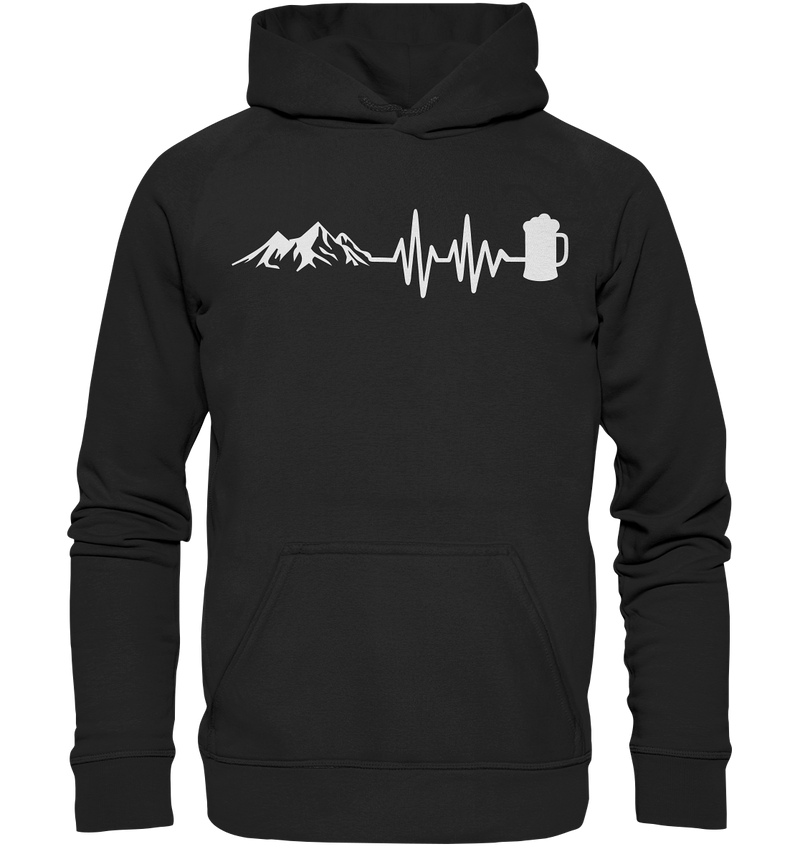 Berge Herzschlag Bier - Basic Unisex Hoodie