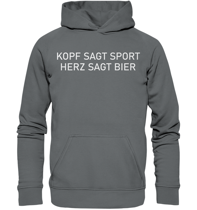 Kopf sagt Sport, Herz sagt Bier - Basic Unisex Hoodie