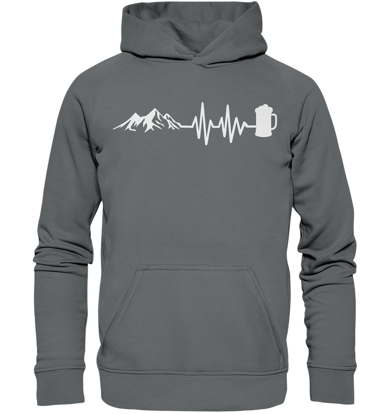 Berge Herzschlag Bier - Basic Unisex Hoodie