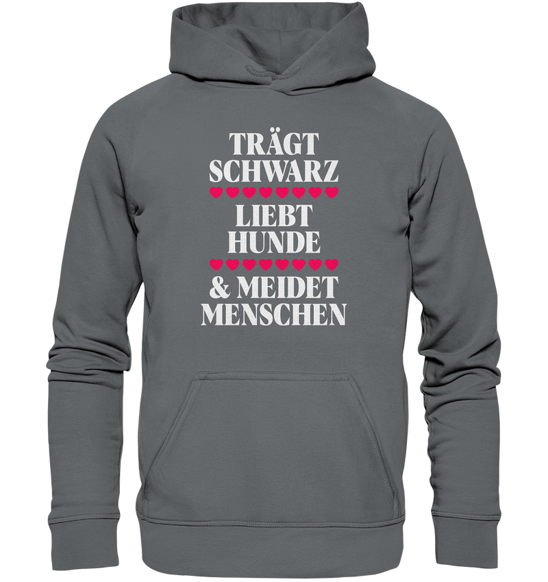 Trägt schwarz, liebt Hunde - Basic Unisex Hoodie