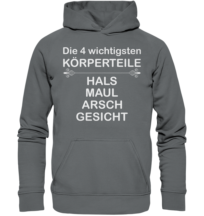 Die 4 wichtigsten Körperteile - Basic Unisex Hoodie