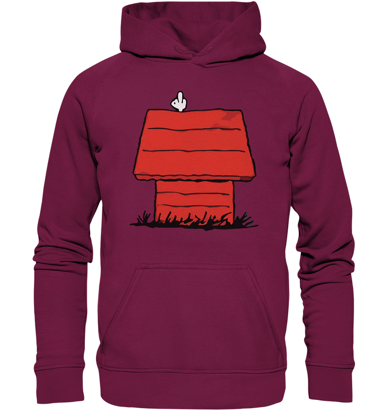 Rote Hütte mit Finger - Basic Unisex Hoodie