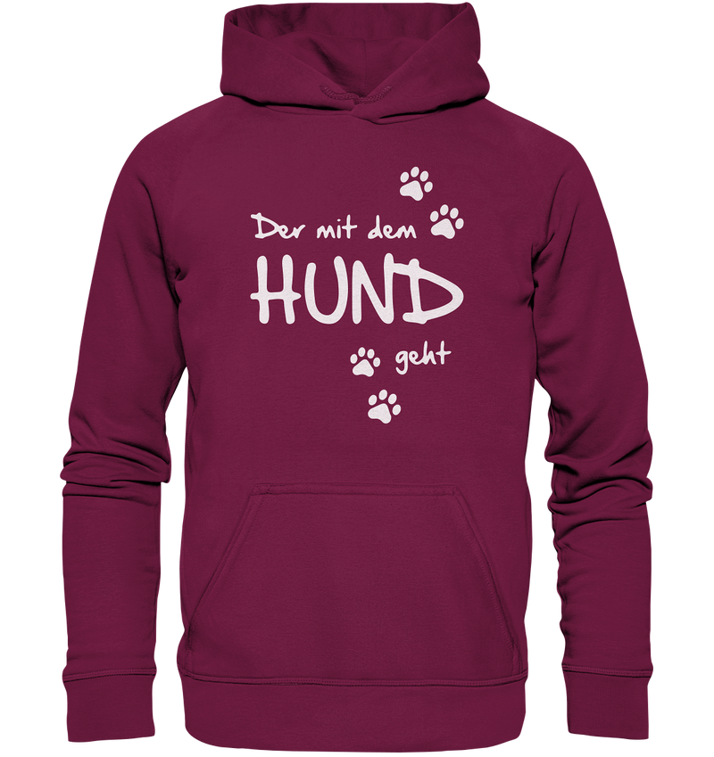 Der mit dem Hund geht - Basic Unisex Hoodie