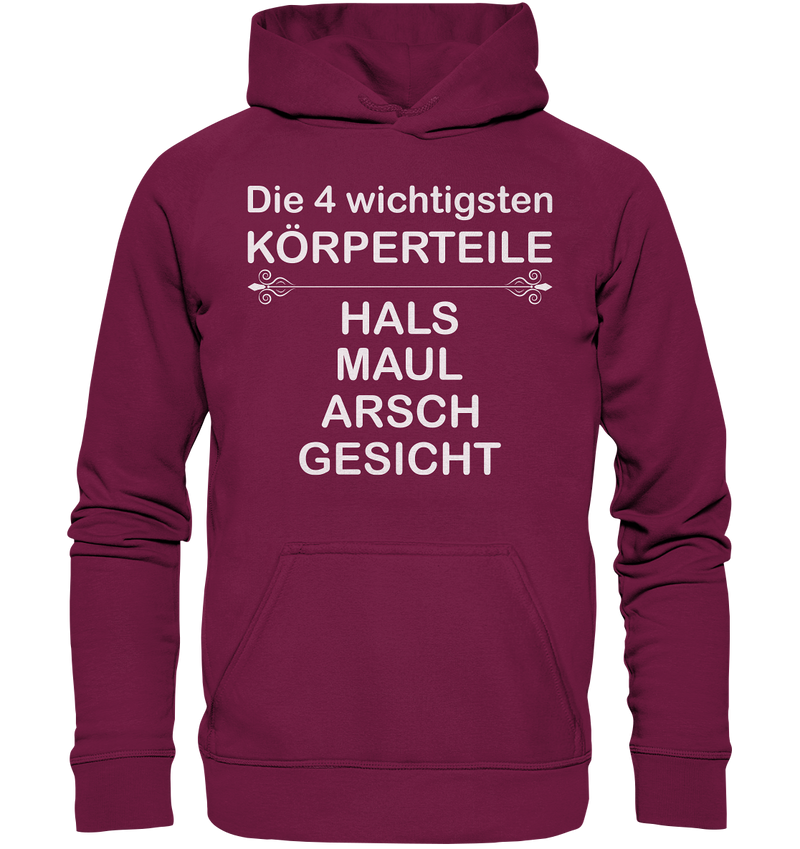 Die 4 wichtigsten Körperteile - Basic Unisex Hoodie