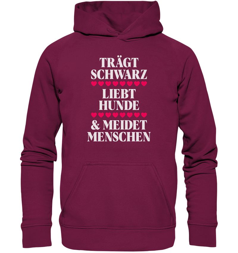 Trägt schwarz, liebt Hunde - Basic Unisex Hoodie