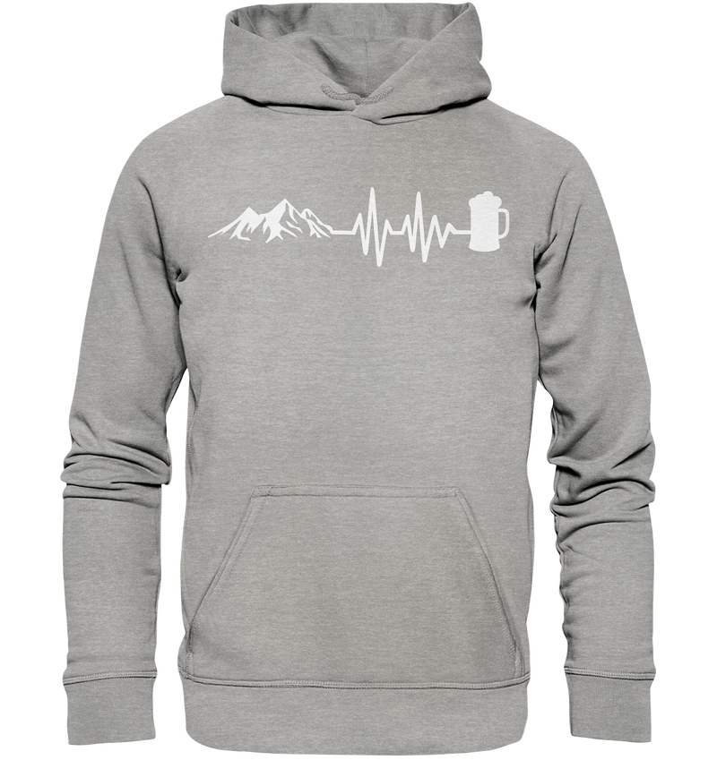 Berge Herzschlag Bier - Basic Unisex Hoodie