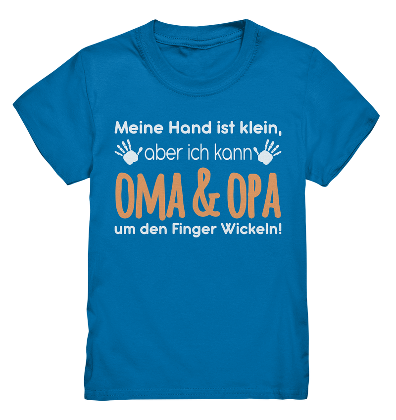 Meine Hand ist klein, aber ich kann Oma&Opa um den Finger wickeln - Kids Premium Shirt