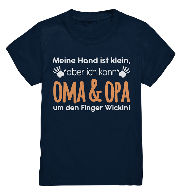 Meine Hand ist klein, aber ich kann Oma&Opa um den Finger wickeln - Kids Premium Shirt