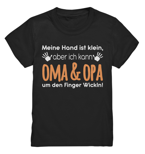 Meine Hand ist klein, aber ich kann Oma&Opa um den Finger wickeln - Kids Premium Shirt