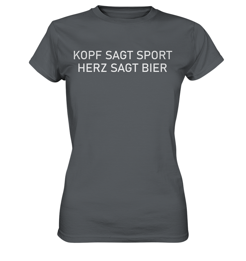 Kopf sagt Sport, Herz sagt Bier - Ladies Premium Shirt