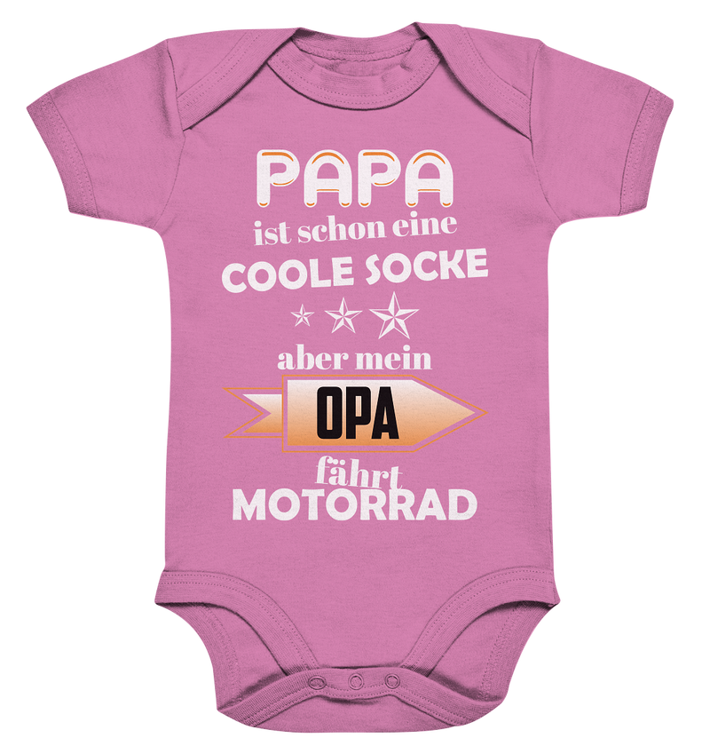 Papa ist schon eine coole Socke, aber Opa fährt Motorrad - Organic Baby Bodysuite