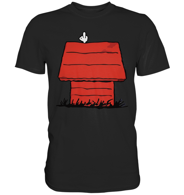 Rote Hütte mit Finger - Premium Shirt