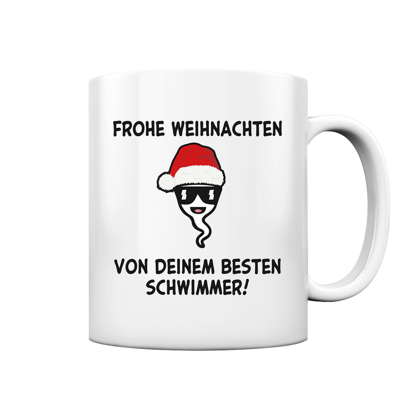 Frohe Weihnachten von deinem besten Schwimmer! - Tasse glossy